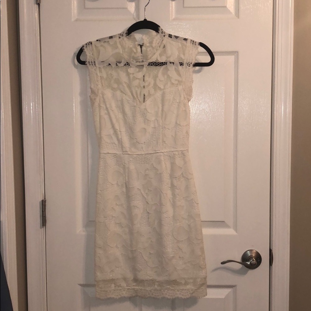 White lace mini dress